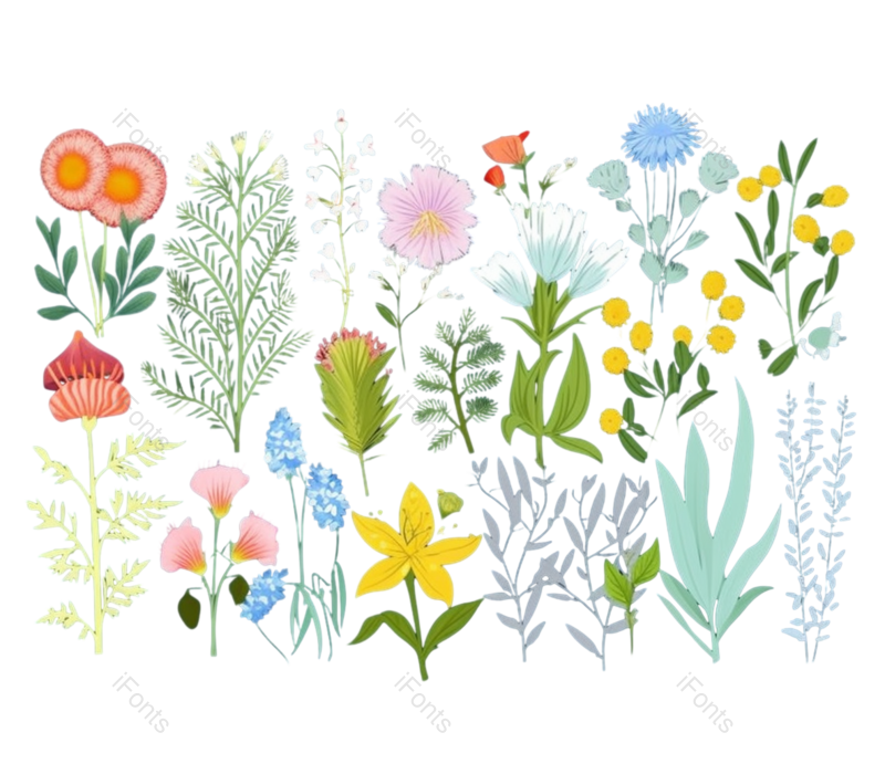 叶子图片,插画元素,唯美PNG,花卉免抠素材